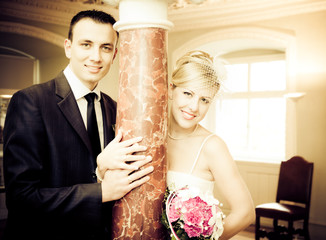 Happy Pair Of Newlyweds