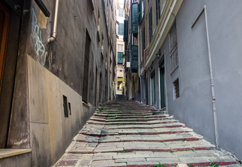 Un carruggio, stretta via di Genova