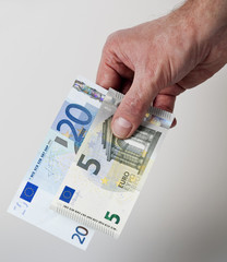 25 Euro cash back concept