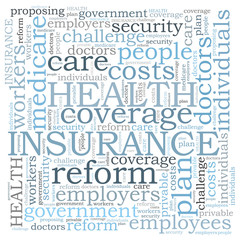 Health insurance word cloud