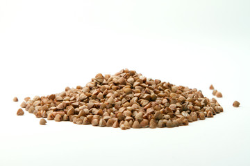 Buckwheat on white background