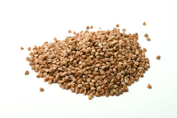 Buckwheat on white background