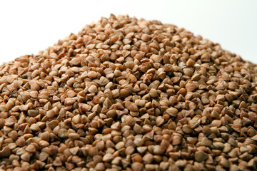 Buckwheat on white background