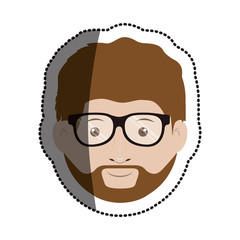 Man with glasses icon. Male avatar person people and human theme. Isolated design. Vector illustration