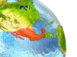 Mexico on Earth in red