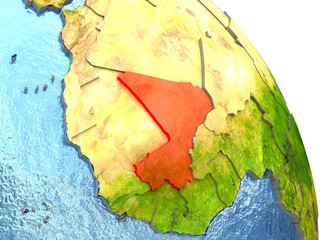 Mali on Earth in red