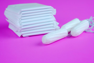 Sanitary pad and cotton tampons.
