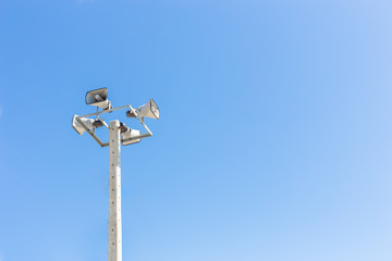 loudspeaker on concrete pole