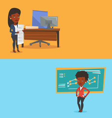 Two business banners with space for text.