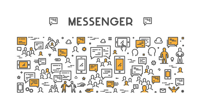 Vector Line Web Concept For Messenger