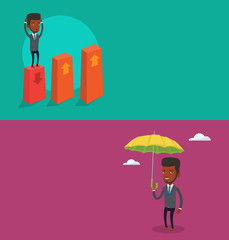 Two business banners with space for text.