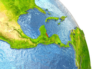 Belize on Earth in red