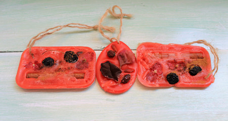 Aromatic sachets wax with herbs and spices, handmade