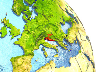 Croatia on Earth in red