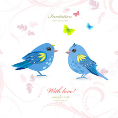 lovely couple birds for your design