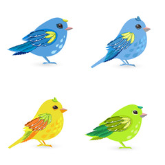 collection of lovely small birds for your design