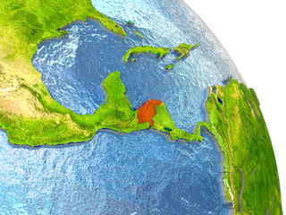 Honduras on Earth in red