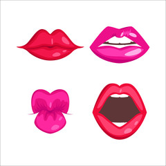 Woman lips vector illustration.
