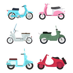 Retro vector scooter illustration.