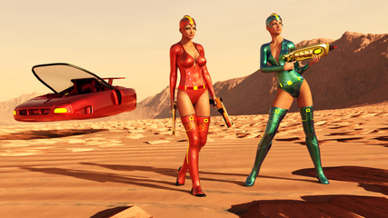 Sexy Female Sci-Fi Astronauts © Vuxelle