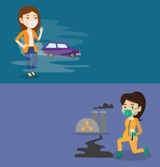 Two ecological banners with space for text.