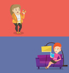 Two lifestyle banners with space for text.