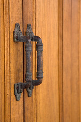 Closeup vintage Door Handles style from side view.