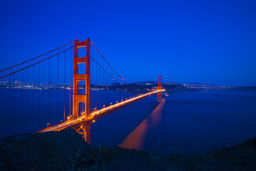 Golden Gate Bridge, San Francisco at night, USA