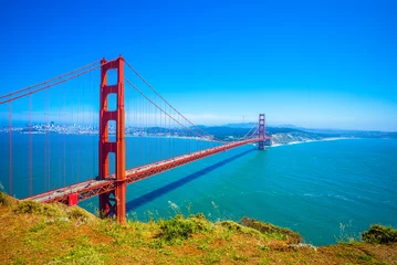 Poster Golden Gate Bridge in San Francisco, Californië, VS - Overdag © Lynn Yeh
