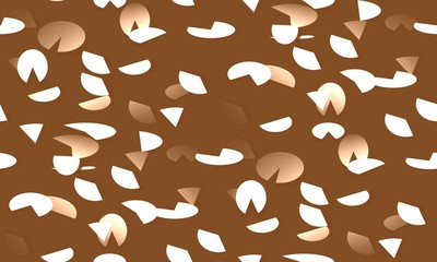 Abstract seamless background with beige and yellow and brown tablets and smiles of the whole and with brown shadow on brown background image