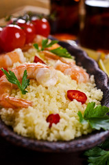 Couscous with shrimp