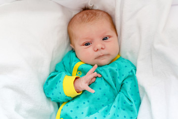 Portrait of cute adorable newborn baby child