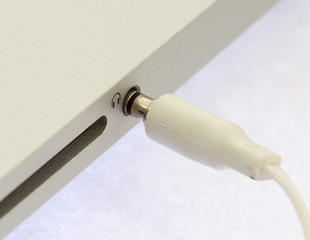 USB earphone and microphone jack on computer