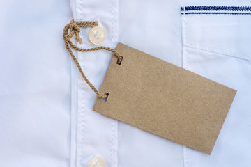 blank  label on white shirt