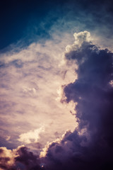 Fototapeta na wymiar Dark Grey Storm Clouds Filtered