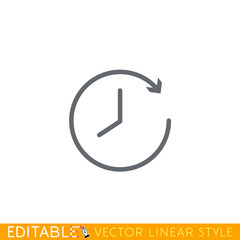 Time icon. Editable line icon. Stock vector illustration.