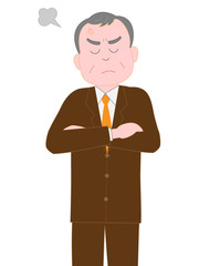 怒っているシニアのビジネスマン