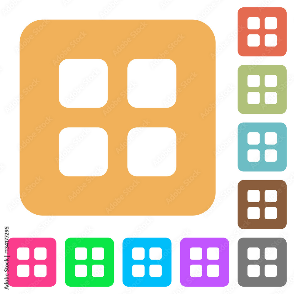 Poster large thumbnail view mode rounded square flat icons