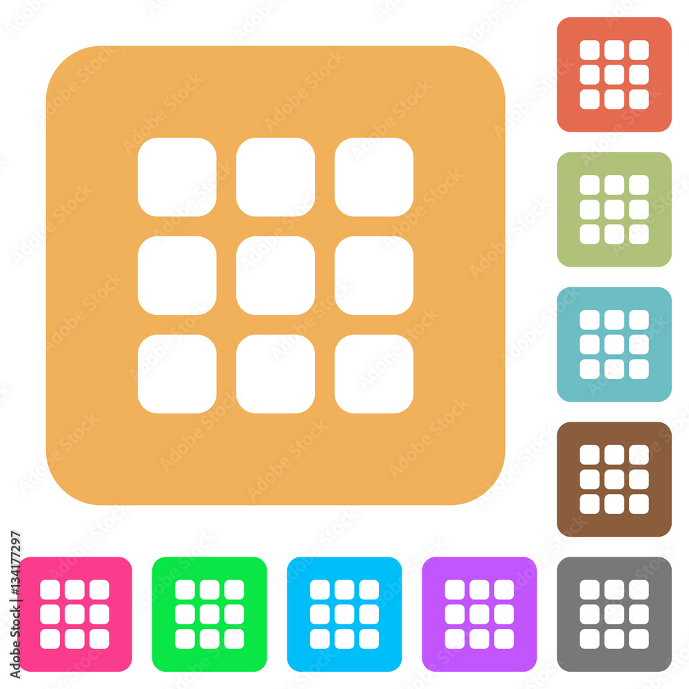 Poster small thumbnail view mode rounded square flat icons