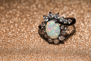 White Opal Ring