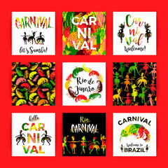 Brazil Carnival. Bright festive templates.