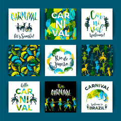 Fototapeta na wymiar Brazil Carnival. Bright festive templates.