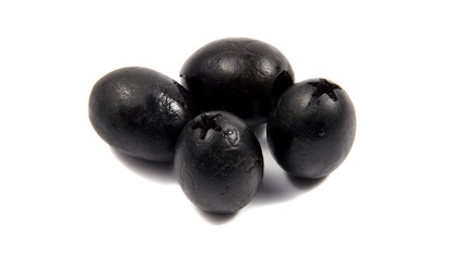 Black olives isolated on a white background