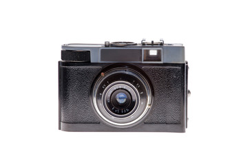 vintage analogue film camera isolated background