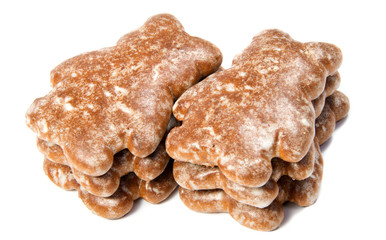traditional gingerbread isolated on white background
