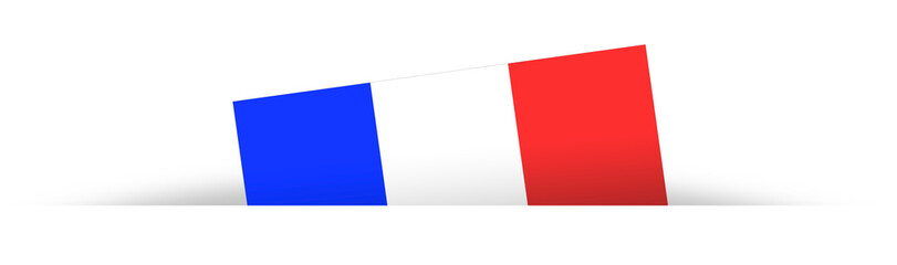 French flag partially hidden with shadow
