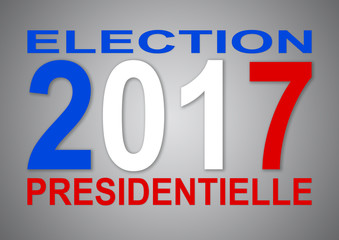 Presidential elections 2017 in French with blue with and red col