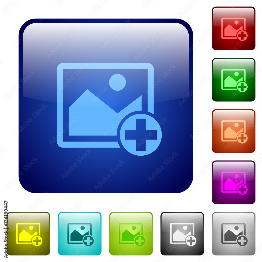 Poster add new image color square buttons