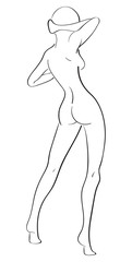 Sketch of the naked sports girl - 134180425