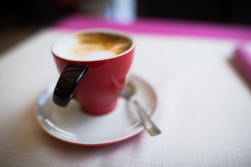 coffee cup shallow dof